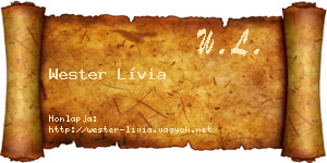 Wester Lívia névjegykártya